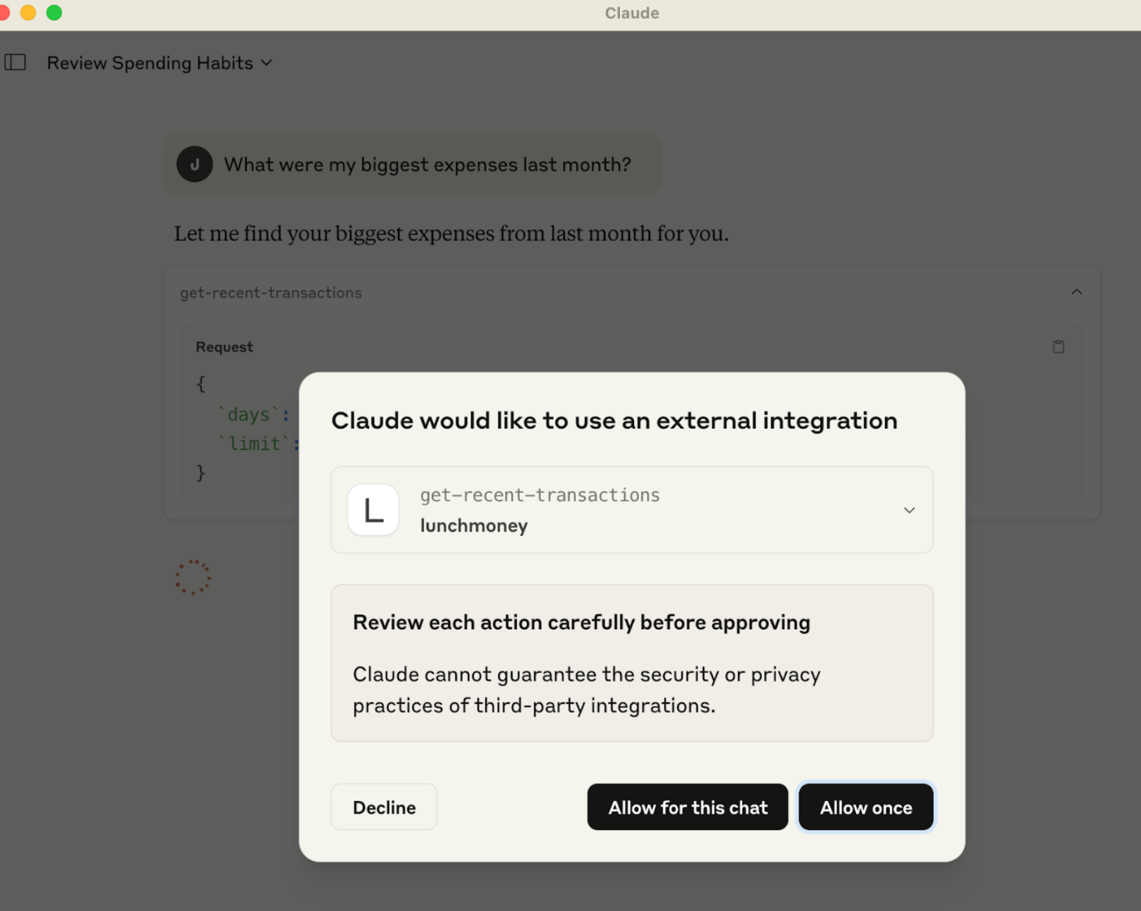 Lunch Money MCP Server
