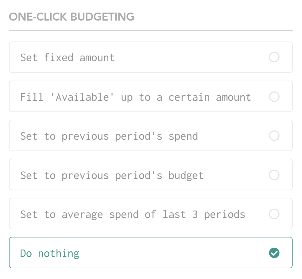 One Click Budgeting