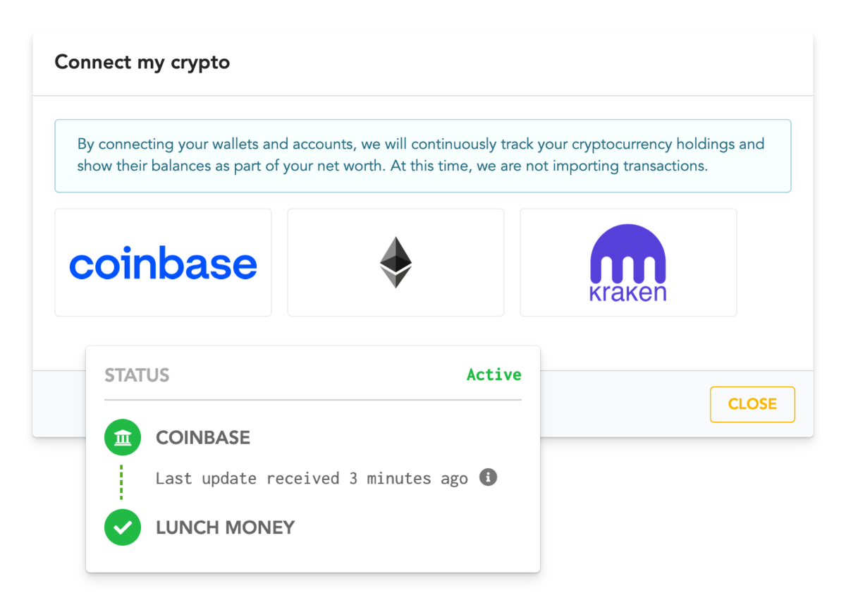 Crypto Portfolio Tracker | Lunch Money